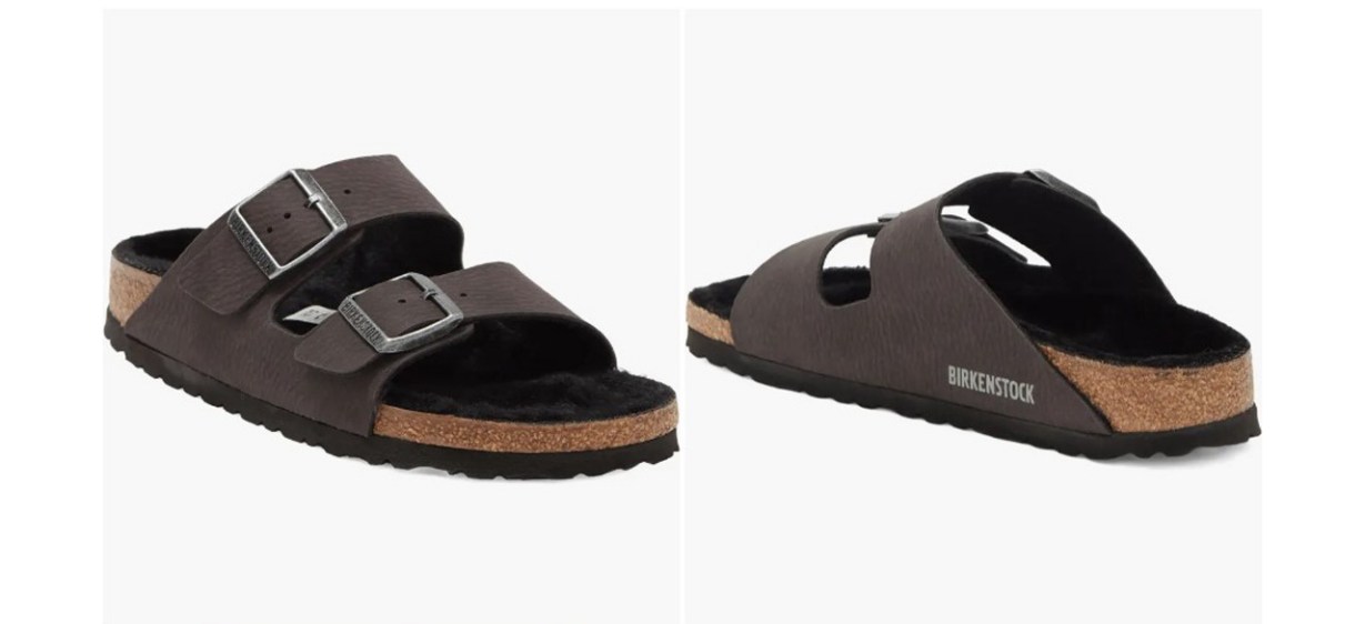 Birkenstock Arizona Genuine Shearling Lined Slide Sandal
