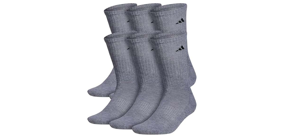 Adidas Men's Athletic Cushioned 6-Pack Crew Socks