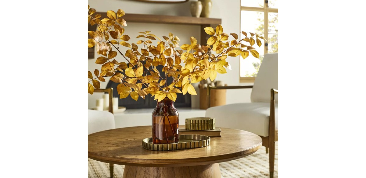 Fluted Antique Brass Finish Decorative Tray - Hearth &amp; Hand with Magnolia