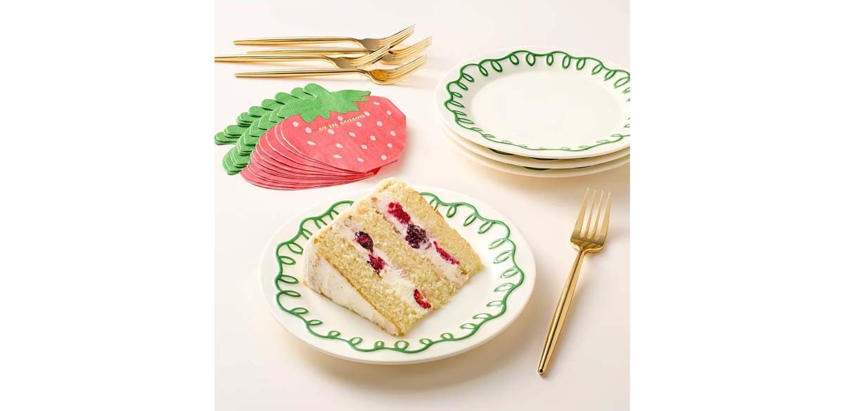 4pc Ceramic Dessert Plates Cream-Green - kate spade new york x Target