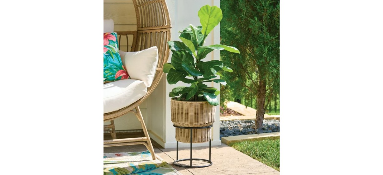 Better Homes &amp; Gardens Celeste Plant Stand on patio