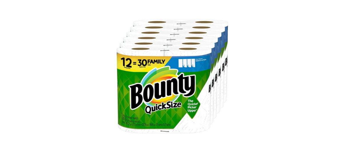 A set of 12 Bounty paper towel rolls