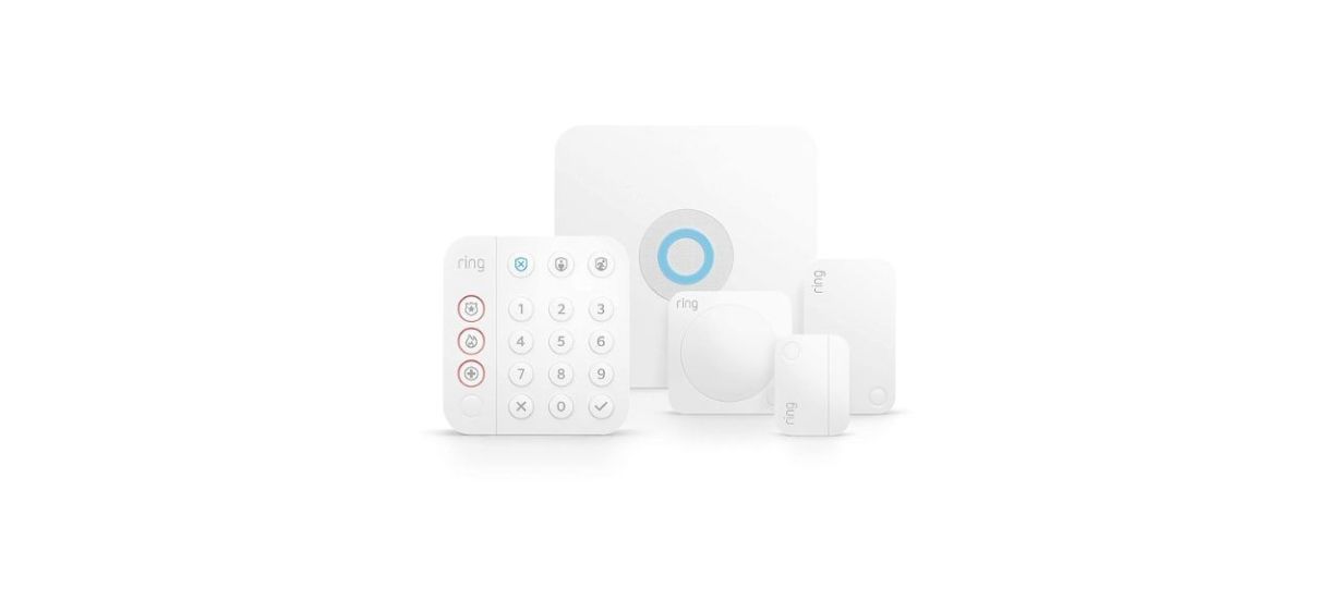 Ring Alarm Five Piece Kit on white background