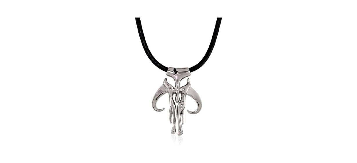 Best Star Wars Mandalorian Symbol Stainless Steel and Leather Necklace Best Star Wars Mandalorian Symbol Stainless Steel and Leather Necklace