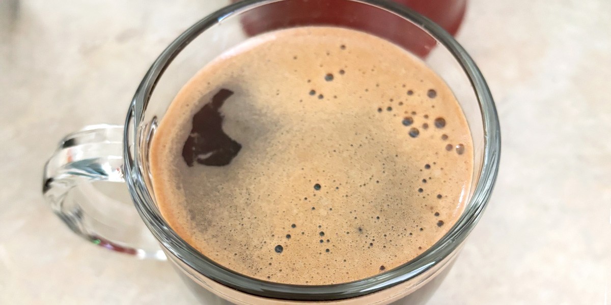 Cup of coffee made with Le Creuset French Press Cup of coffee made with Le Creuset French Press