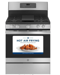 GE Gas Range with Self-Cleaning Convection Oven and Air Fry in Stainless Steel