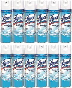 Lysol 12 Pack Disinfectant Spray