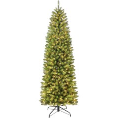 Puleo Pre-Lit Fraser Fir Pencil Artificial Christmas Tree