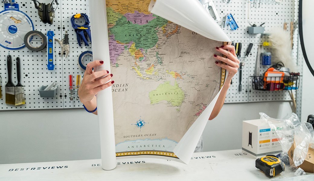 Maps International Giant World Map - Mega-Map Of The World - 46 x 80 - Full  Lamination