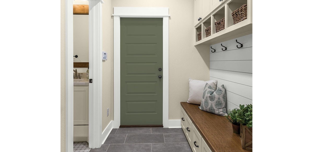 Glidden Total Interior Wall Paint &amp; Primer All-in-One in All About Olive-Green, Semi-Gloss, 1 Gallon