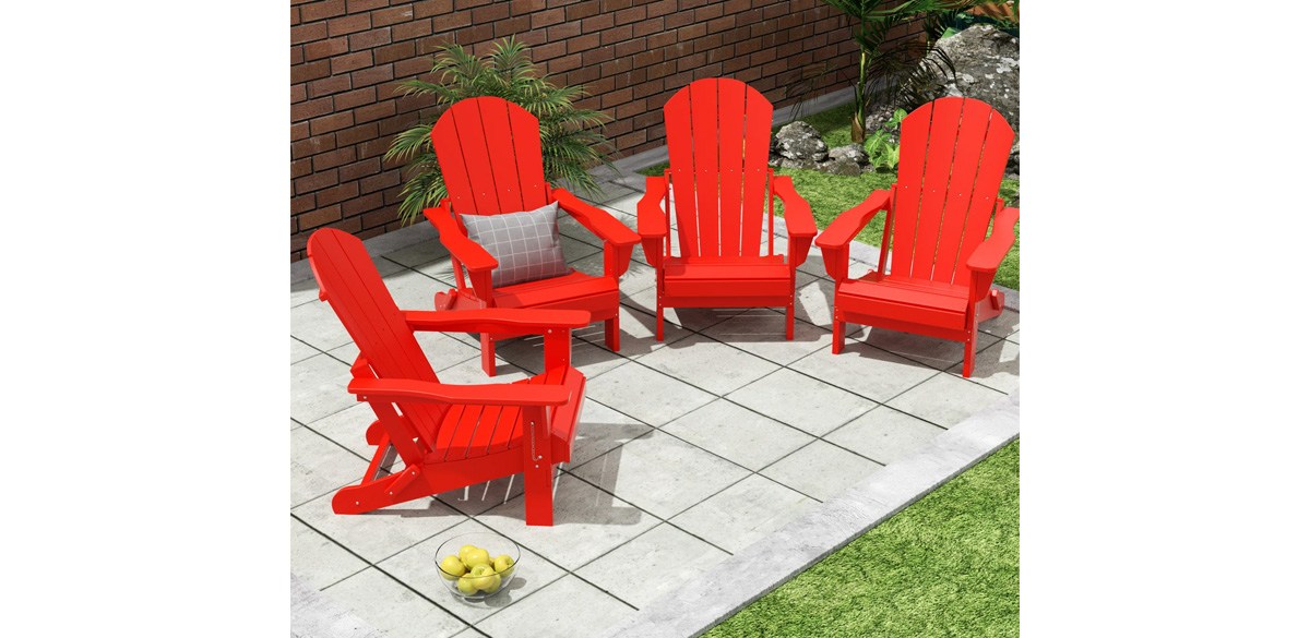 Shawnna Plastic Folding Adirondack Chair (Set of 4)