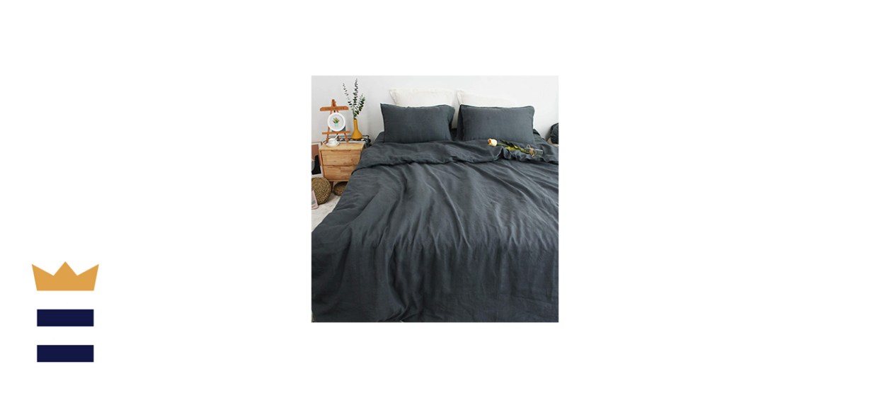 S Victory Symbol Linen Gray Duvet Cover