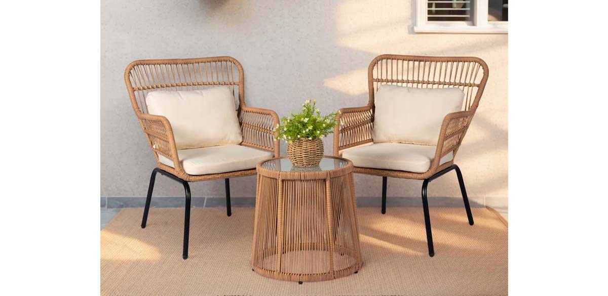 Bay Isle Home Dawna 2-Person Patio Conversation Set with Cushions