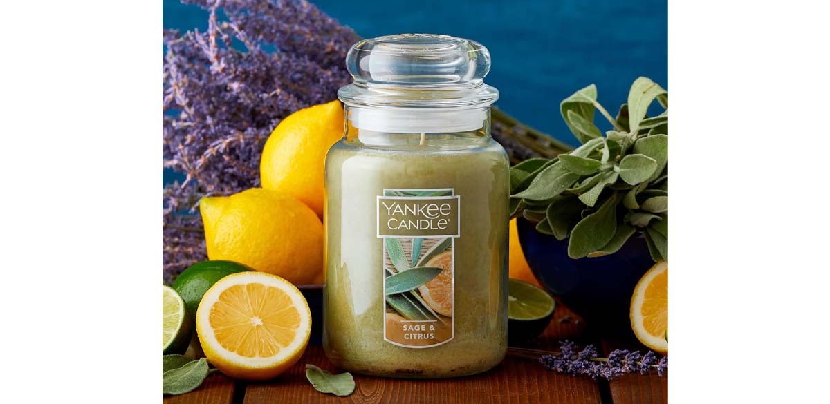 Yankee Candle Sage &amp; Citrus Scented, Classic 22oz Large Jar