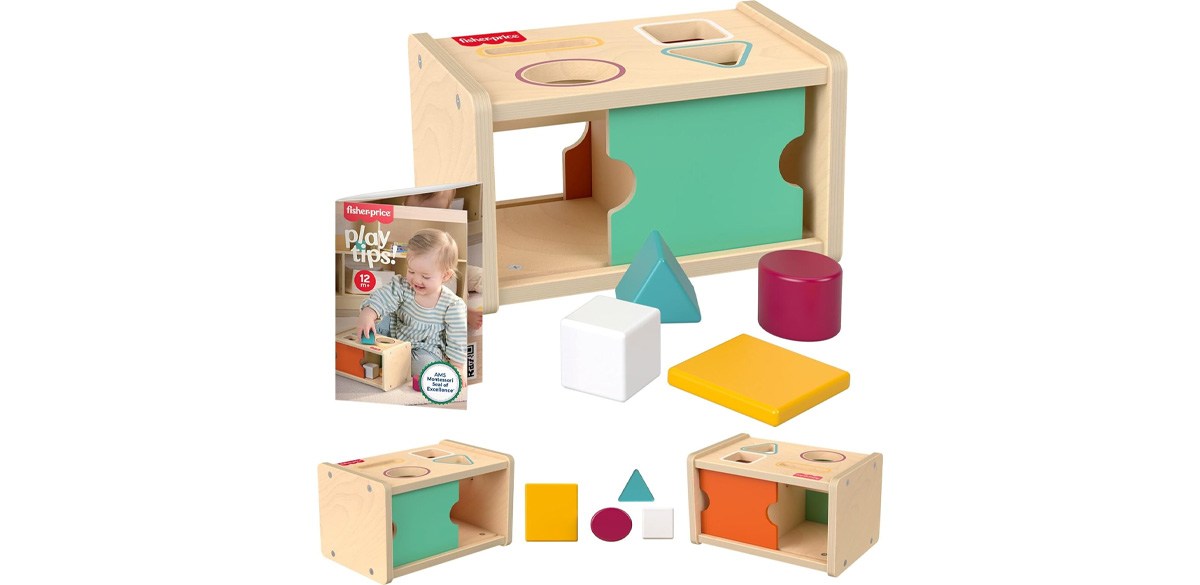 Fisher-Price Wood Montessori Toy Object Permanence Box