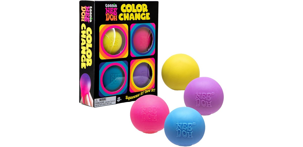 Schylling NeeDoh Teenie Color Change, 4-Pack