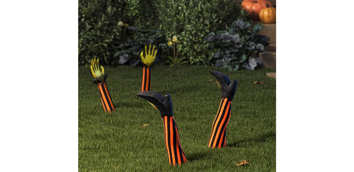 6-2pc Witch Feet Yard Stakes Halloween Decorative Prop - Hyde &amp; EEK-target-halloween-graveyard-decor-collection