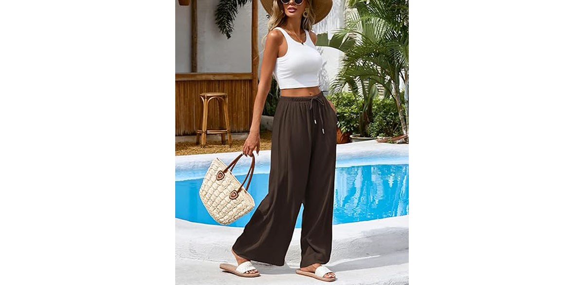 Faleave Women's Linen Palazzo Pants