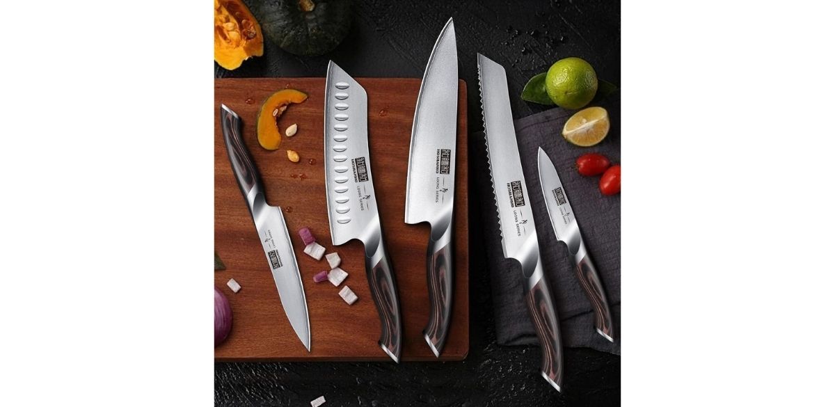 HOSHANHO Knife Set with Magnetic Knife Holder, 6PCS