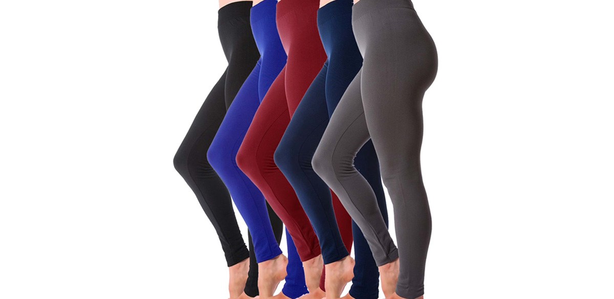 Kuda Moda 5-Pack Fleece Lined Leggings for Women