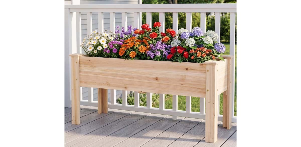 Costway Raised Garden Bed Elevated Planter Box