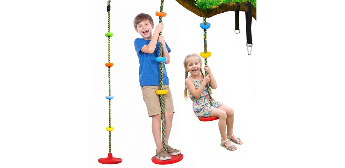 Qunler Tree Swing for Kids, 3-in-1 Climbing Rope