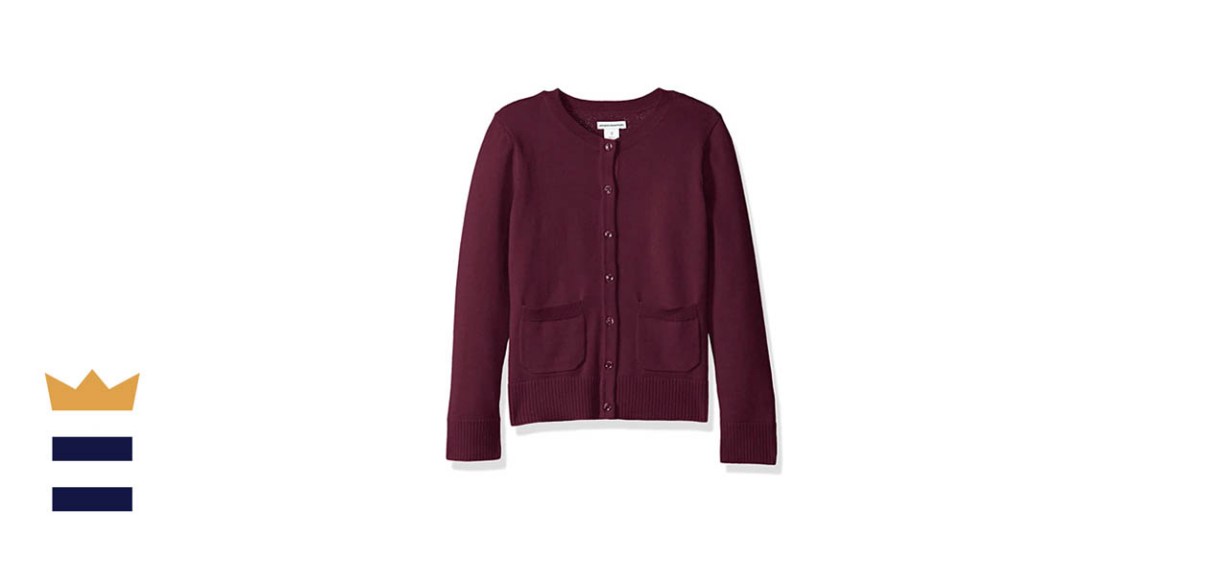 Amazon Essentials Girls and Toddlers' Uniform Cardigan Sweater