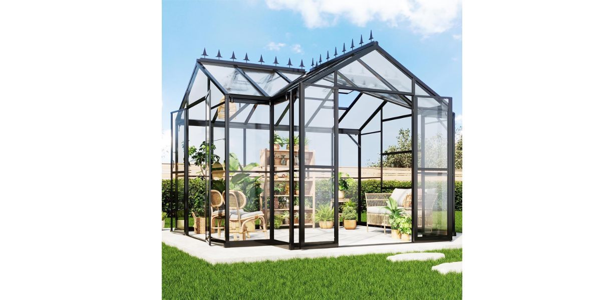 AMERLIFE 12x10x8 FT Hybrid Polycarbonate Greenhouse