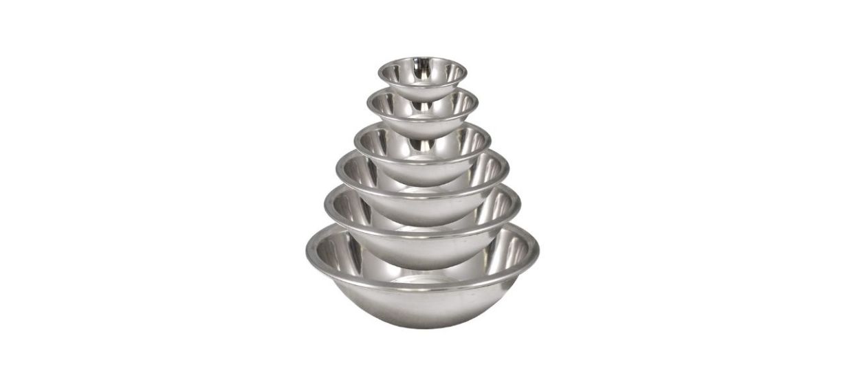 Homearray Set of Six Stainless Steel Mixing Bowls Homearray Set of Six Stainless Steel Mixing Bowls