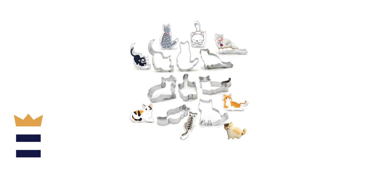 Baryuefull Stainless Steel Cat Cookie Cutter Set