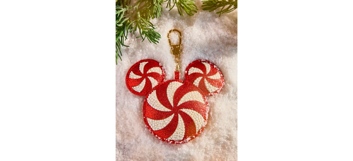 BaubleBar Disney Mickey Mouse Candy Cane Puff Bag Charm 