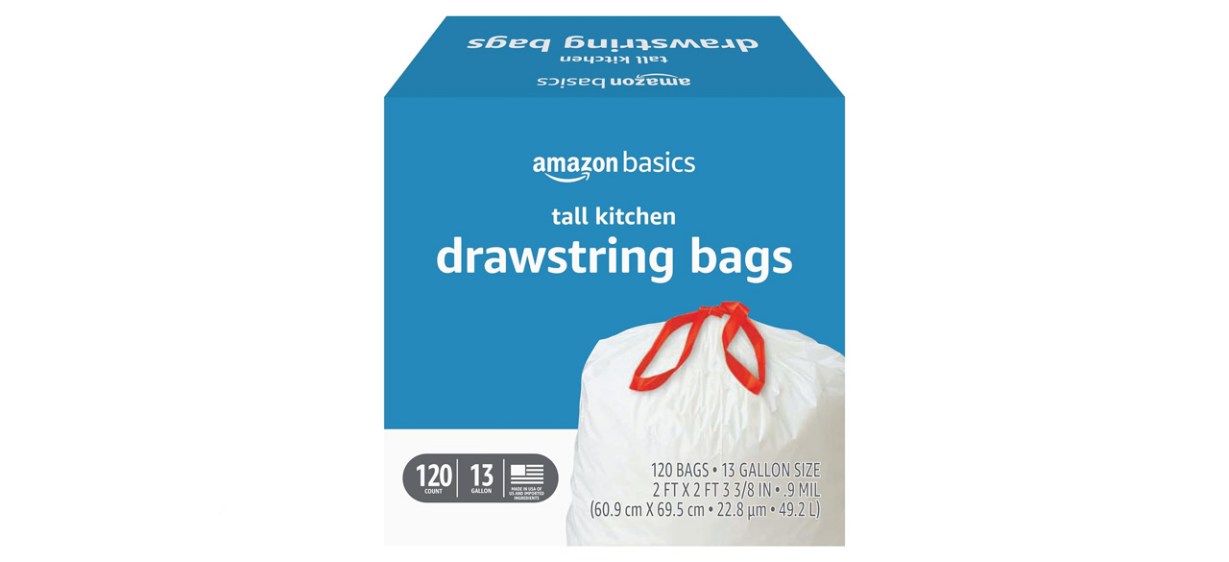 best Amazon Basics Tall Kitchen Drawstring Trash Bags