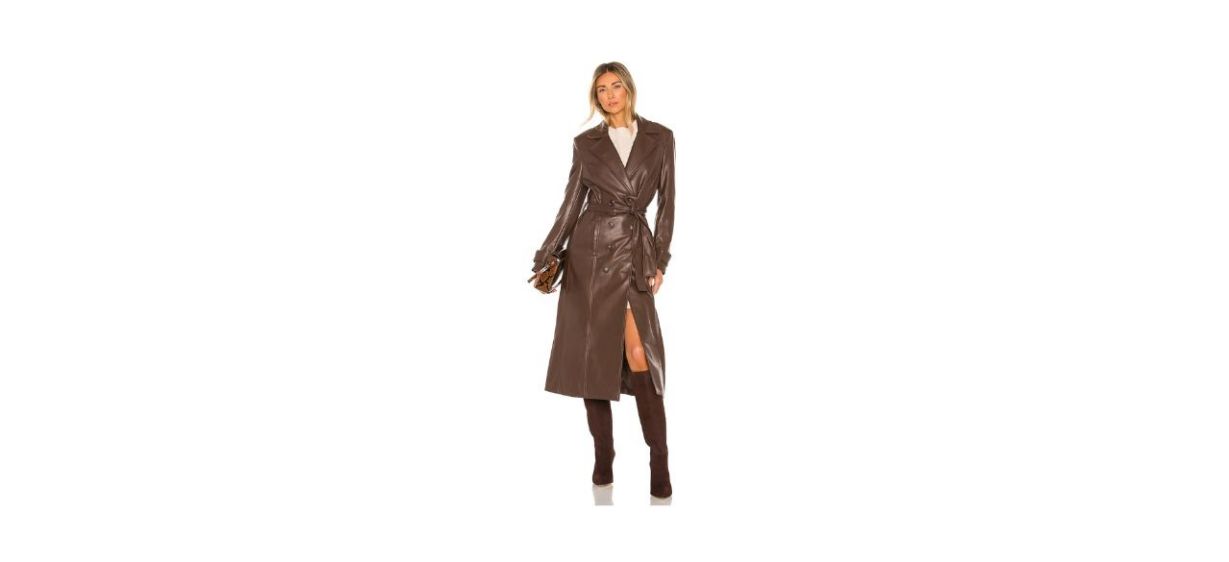 Best Bardot Vegan Leather Trench Coat