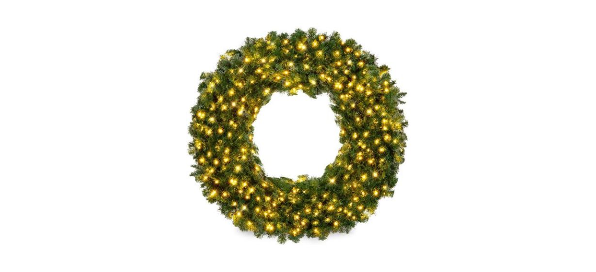 Best Best Choice Products 60-Inch Artificial Pre-Lit Fir Christmas Wreath