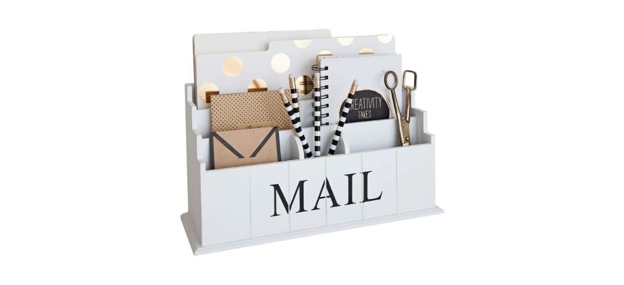 Blu Monaco Wooden Mail Organizer