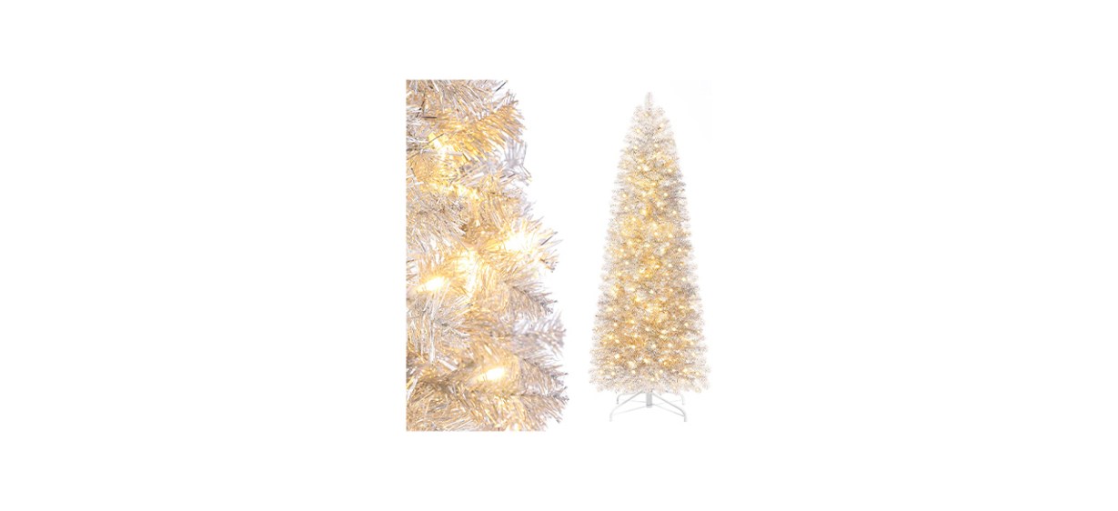 Best Decoway Pre-lit Pencil Christmas Tree