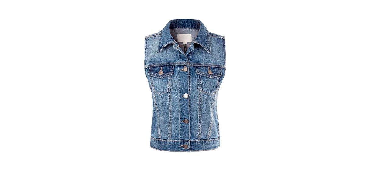 Best Design by Olivia Junior Fit Sleeveless Denim Vest