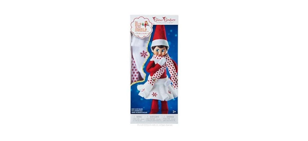 Best Elf On The Shelf Claus Couture Snowflake Skirt and Scarf Set