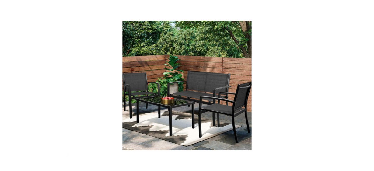 best Greesum Four-Piece Patio Outdoor Conversation Set
