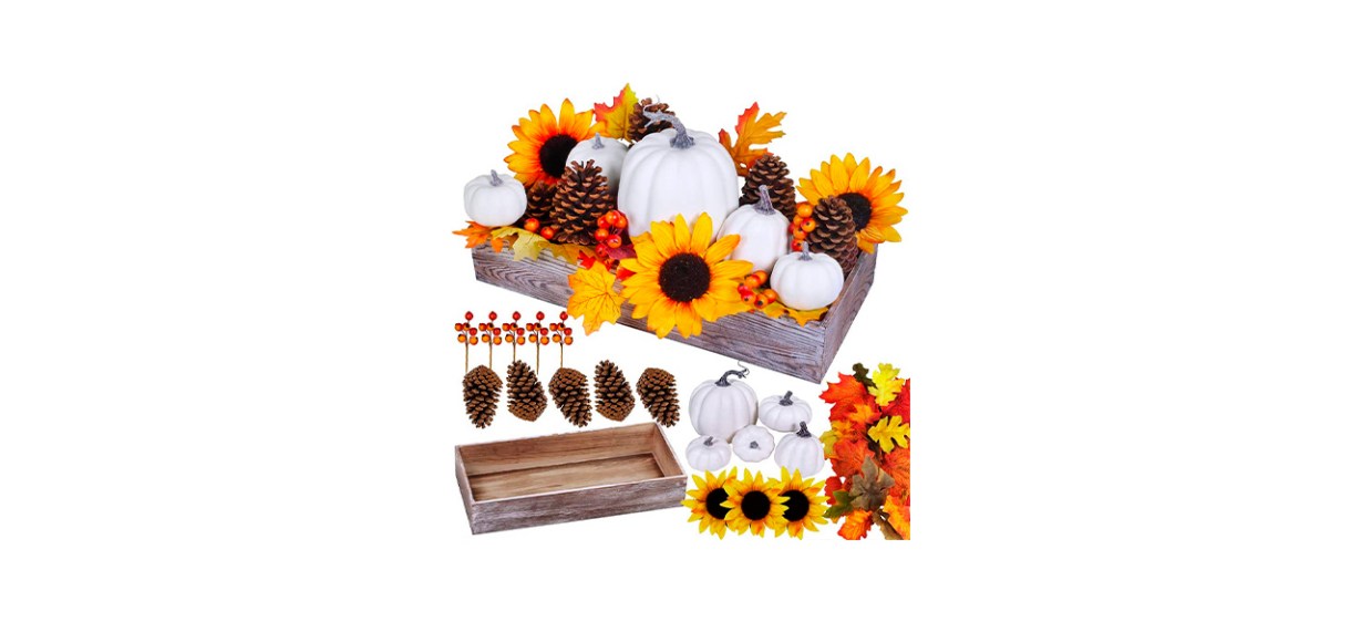 Best Winlyn Bulk Assorted Artificial White Pumpkins Fall Centerpiece