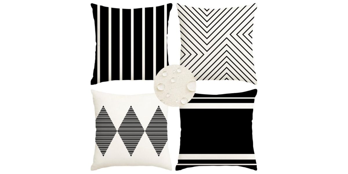 RABUSOFA 4-Pack Outdoor Pillow Covers 