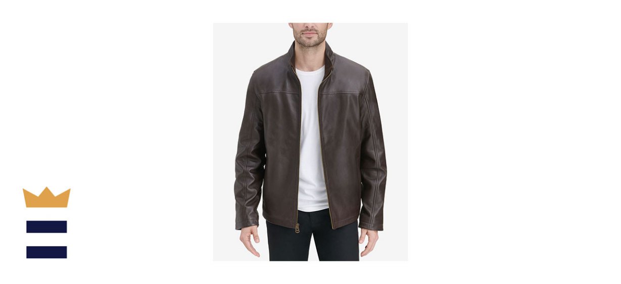 Cole Haan Mens Smooth Leather Jacket