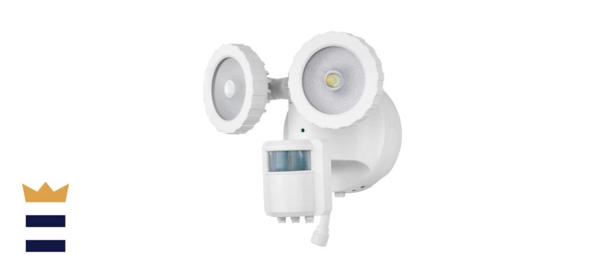 Defiant 180-Degree White Solar-Powered Motion-Activated Outdoor Integrated LED Flood Light