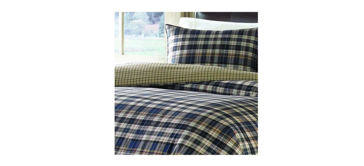Eddie Bauer Home Port Gamble Collection Plaid Duvet Cover &amp; Sham Set
