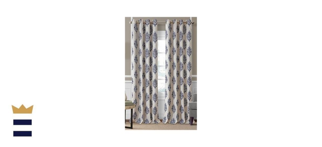 Elrene Navara Medallion Print Linen Blackout Curtain