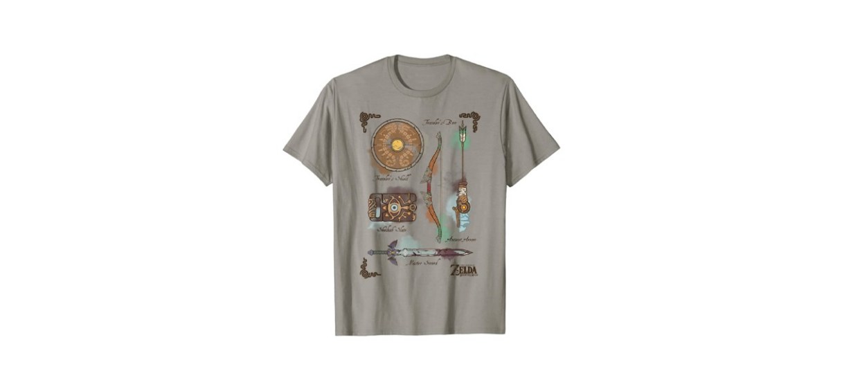 Fifth Sun Zelda Breath Of The Wild Link Inventory Graphic T-Shirt