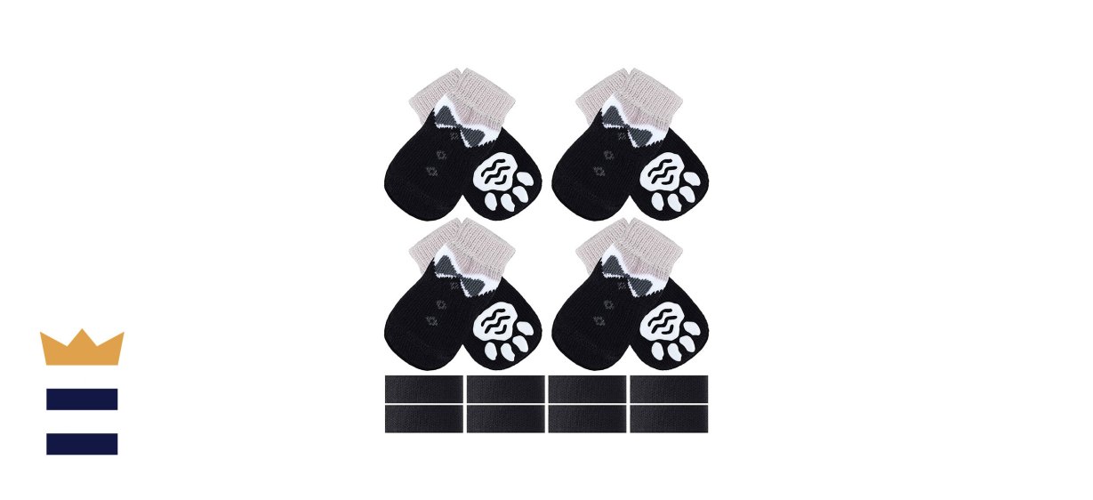 Frienda 8 Pieces Anti-Slip Pet Paw Protector Socks
