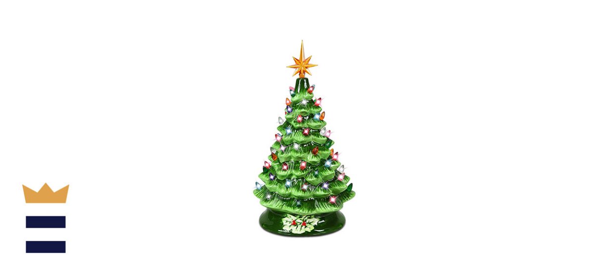 Goplus Pre-Lit Ceramic Christmas Tree
