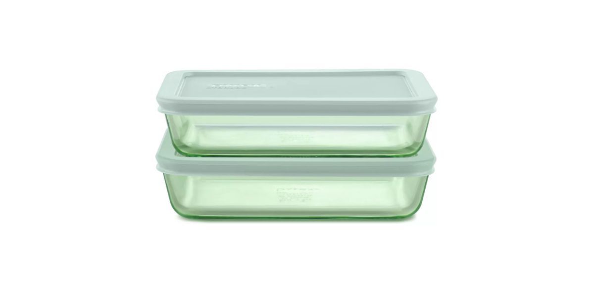 Pyrex Simply Store Tinted 4pc Lidded Rectangle Storage Set