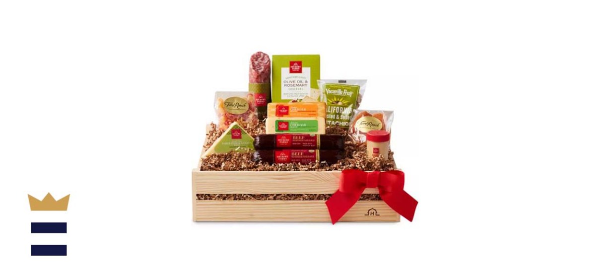Hickory Farms holiday meat &amp; cheese wooden gift crate